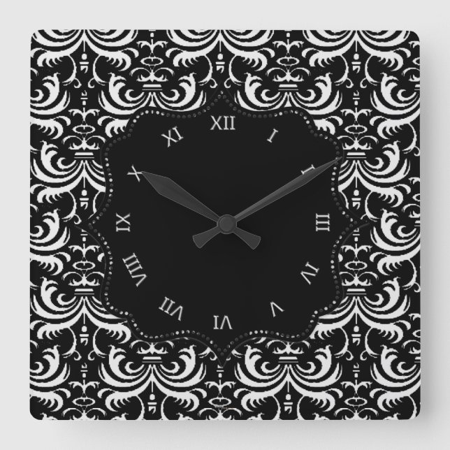 Horloge Carrée Gros Damas Gras (Blanc) (Recto)