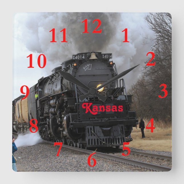 Horloge Carrée Gros garçon 4014 Loup noir Kansas (Recto)