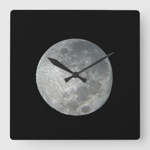 Horloge Carrée Gros plan sur la pleine lune dans le ciel nocturne