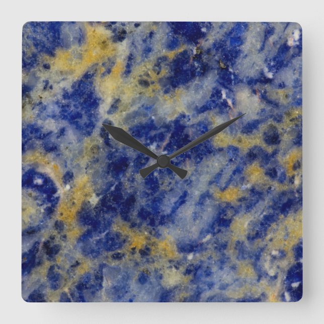 Horloge Carrée Gros plan sur une sodalite bleue (Recto)