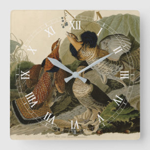 Horloge Carrée Grouse rouffé - d'Audubon's Birds of America