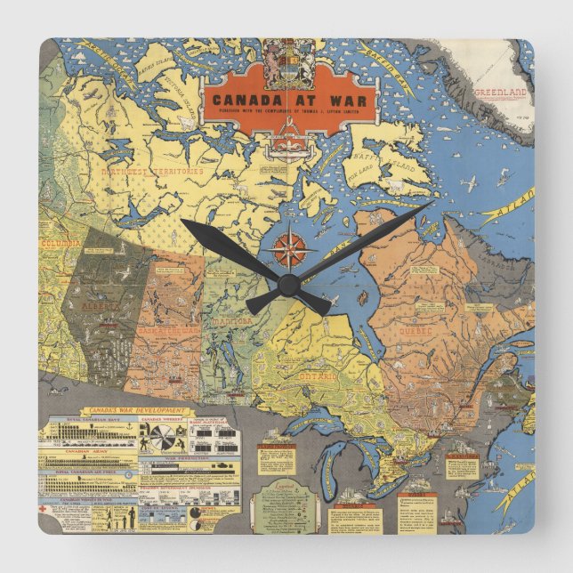 Horloge Carrée Guerre du Canada (Recto)