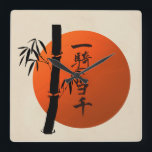 Horloge Carrée Guerrier sans matchs de Kanji<br><div class="desc">Quoi que vous vous battiez dans ce monde,  laissez les autres voir votre force. Le symbole Kanji de Matchless Warrior (guerrier sans cliquet) apparaît sur un dessin classique minimaliste d'inspiration orientale.</div>
