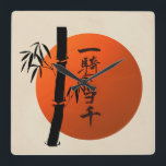 Horloge Carrée Guerrier sans matchs de Kanji<br><div class="desc">Quoi que vous vous battiez dans ce monde,  laissez les autres voir votre force. Le symbole Kanji de Matchless Warrior (guerrier sans cliquet) apparaît sur un dessin classique minimaliste d'inspiration orientale.</div>