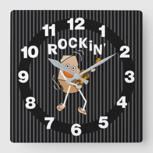 Horloge Carrée Guitare de Rockin