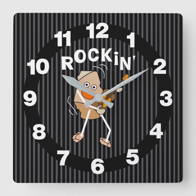 Horloge Carrée Guitare de Rockin (Recto)