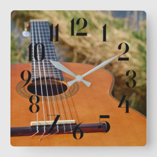 Horloge Carrée Guitare / Photo d'instrument de musique