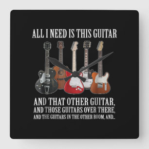 Horloge Carrée Guitare Tout Ce Dont J'Ai Besoin Est Cette Guita