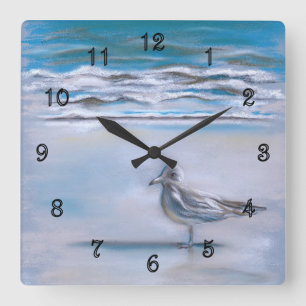 Horloge Carrée Gull on the Shore