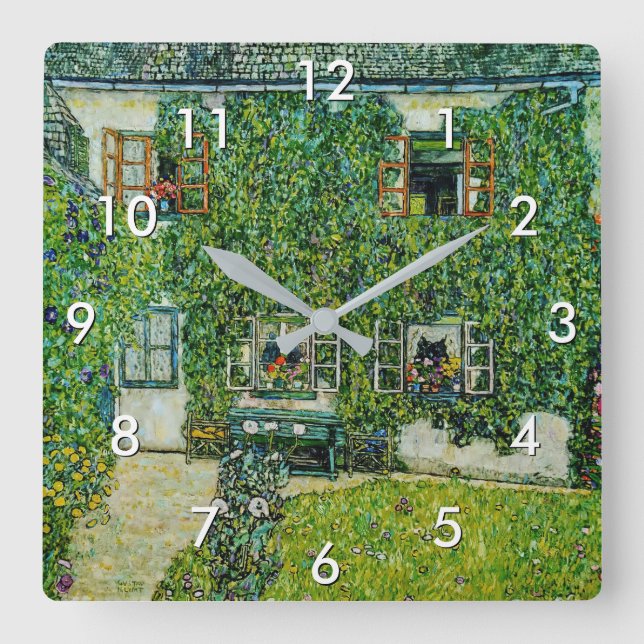 Horloge Carrée Gustav Klimt - La Maison de Guardaboschi (Recto)