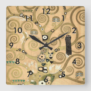 Horloge Carrée Gustav Klimt - L'Arbre de Vie, Frise Stoclet