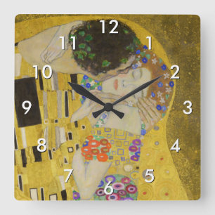 Horloge Carrée Gustav Klimt - Le baiser