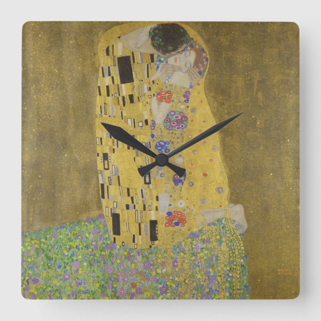 Horloge Carrée Gustav Klimt Le Baiser (Recto)