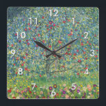 Horloge Carrée Gustav Klimt - Pommier<br><div class="desc">Apple Tree I - Gustav Klimt,  Huile sur toile,  1907</div>