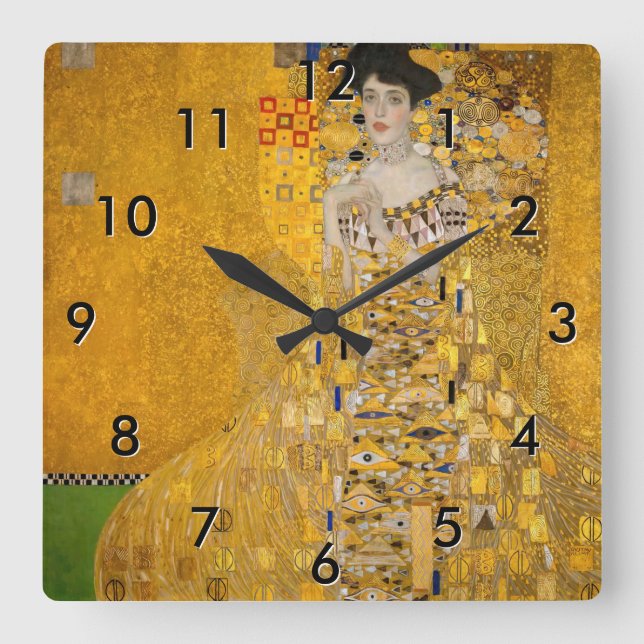 Horloge Carrée Gustav Klimt - Portrait d'Adele Bloch-Bauer I (Recto)