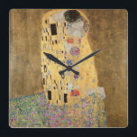 Horloge Carrée Gustav Klimt | The Kiss, 1907-08<br><div class="desc">The Kiss,  1907-08 | par Gustav Klimt | Lieu de l'art : Osterreichische Galerie Belvedere,  Vienne,  Autriche | Artiste autrichien | Numéro de collection d'images : XAM601</div>