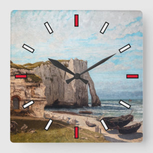 Horloge Carrée Gustave Courbet - Falaises à Etretat après la temp