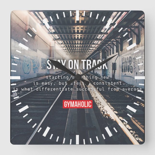 Horloge Carrée Gym pour la motivation (Recto)