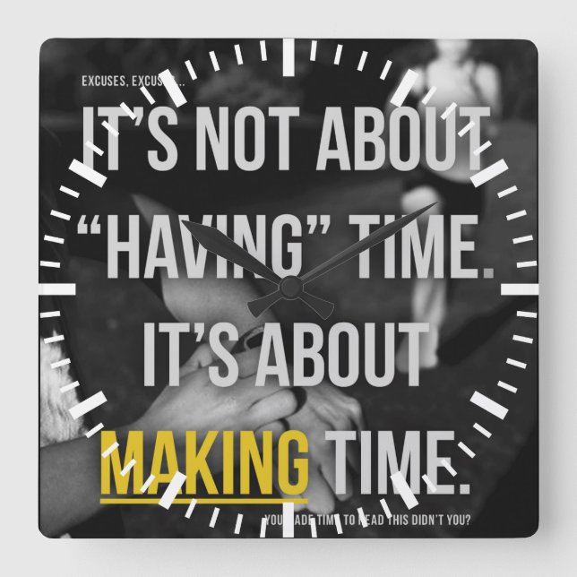 Horloge Carrée Gym pour la motivation (Recto)