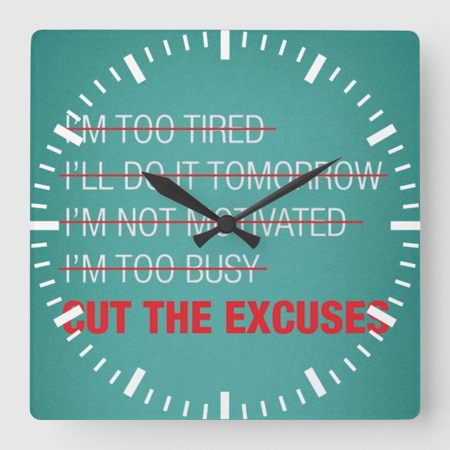 Horloge Carrée Gym pour la motivation (Recto)