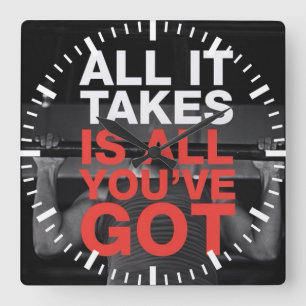 Horloge Carrée Gym pour la motivation