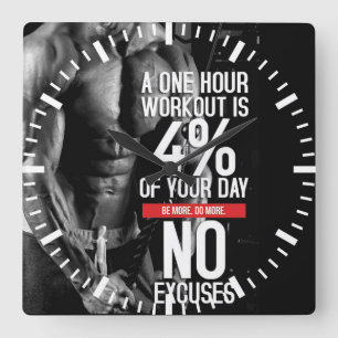 Horloge Carrée Gymnase de motivation de forme physique