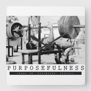 Horloge Carrée Gymnase Motivationnelle