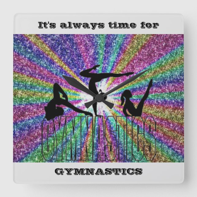 Horloge Carrée Gymnastics Wall Clock (Recto)