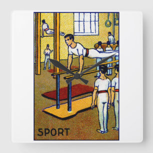Horloge Carrée Gymnastique masculine 1910