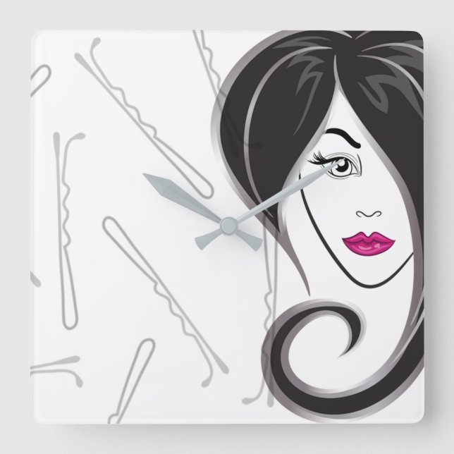 Horloge Carrée hair salon cloclown (Recto)