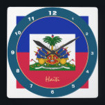 Horloge Carrée Haitian Flag & Haiti trendy fashion /design clock<br><div class="desc">WALL CLOCK : Haïti & Haitian Flag fashion design - love my country,  travel,  holiday,  country patriots / sports fans</div>