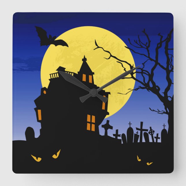 Horloge Carrée Halloween (Recto)