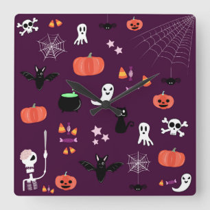 Horloge Carrée Halloween