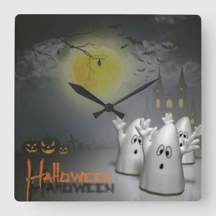 Horloge Carrée Halloween Ghomajorité