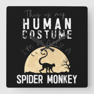 Horloge Carrée Halloween Spider Monkey Horreur Déplaisante