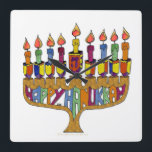 Horloge Carrée Happy Hanukkah Dreidels Menorah<br><div class="desc">You are viewing The Lee Hiller Design Collection. Appareil,  Venin & Collectibles Lee Hiller Photofy or Digital Art Collection. You can view her her Nature photographiy at at http://HikeOurPlanet.com/ and follow her hiking blog within Hot Springs National Park.</div>