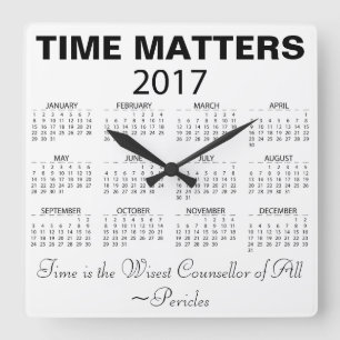 Horloge Carrée Happy New Year 2017 Quota de Calendar Wisdom