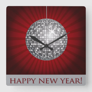Horloge Carrée Happy New Year Wall Clock