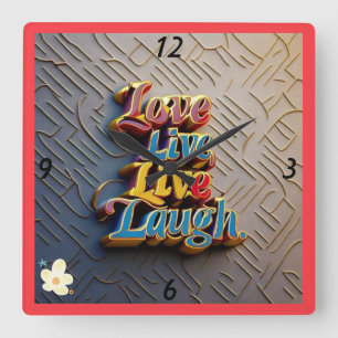 Horloge Carrée "Happy Vibes Only"