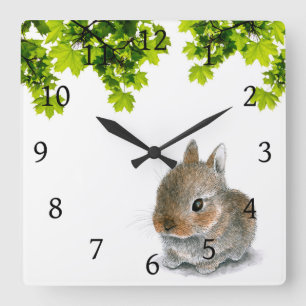 Horloge Carrée Hare 61 rabbit