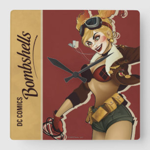 Horloge Carrée Harley Quinn Bombshells Pinup