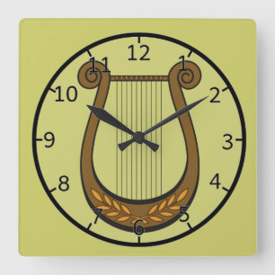 Horloge Carrée Harpe irlandaise