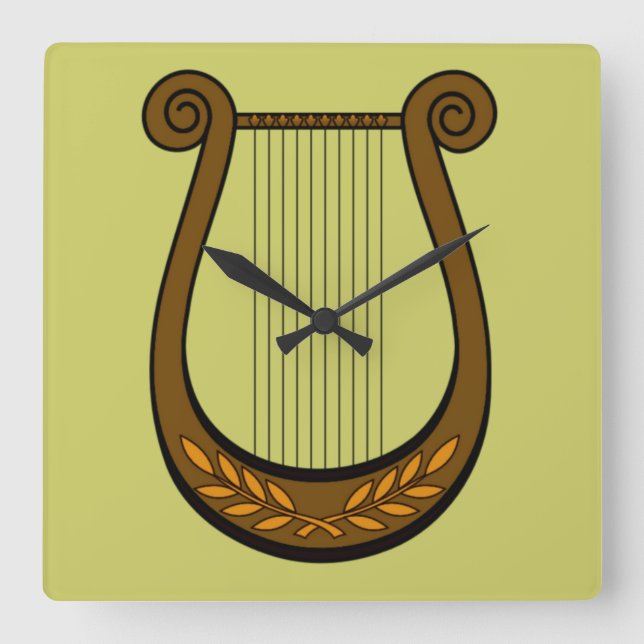 Horloge Carrée Harpe Irlandaise (Recto)