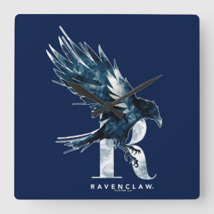 Horloge Carrée Harry Potter   Aquarelle RAVENCLAW™ Raven