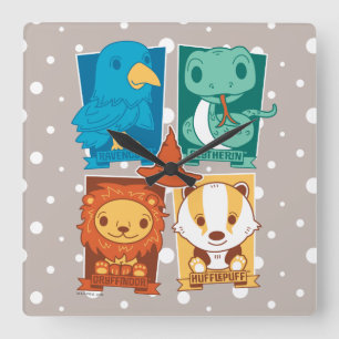 HORLOGE CARRÉE HARRY POTTER™   CARTOON HOGWARTS™ MAISONS