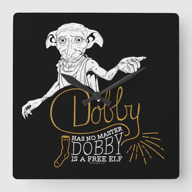 Horloge Carrée Harry Potter | Dobby Has No Master (Recto)