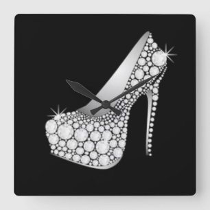 Horloge Carrée Haut talon de diamant blanc