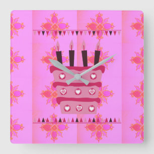 Horloge Carrée Have a Lovely Joyeux anniversaire