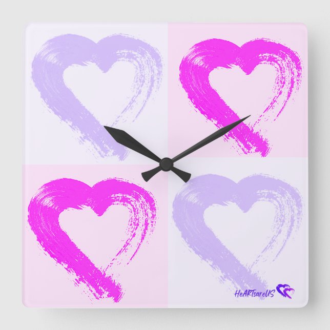 Horloge Carrée Heart Acrylic Wall Clock (Recto)