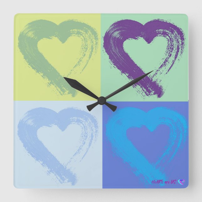 Horloge Carrée Heart Acrylic Wall Clock (Recto)